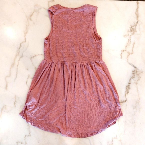 Anthropologie Tunic Tank Top Pink Smocked Riley Sleeveless Size XS - Picture 2 of 6